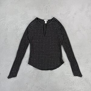 Vintage 1990s L.E.I. Metallic Knit Lightweight Long Sleeve Shirt Women's Large